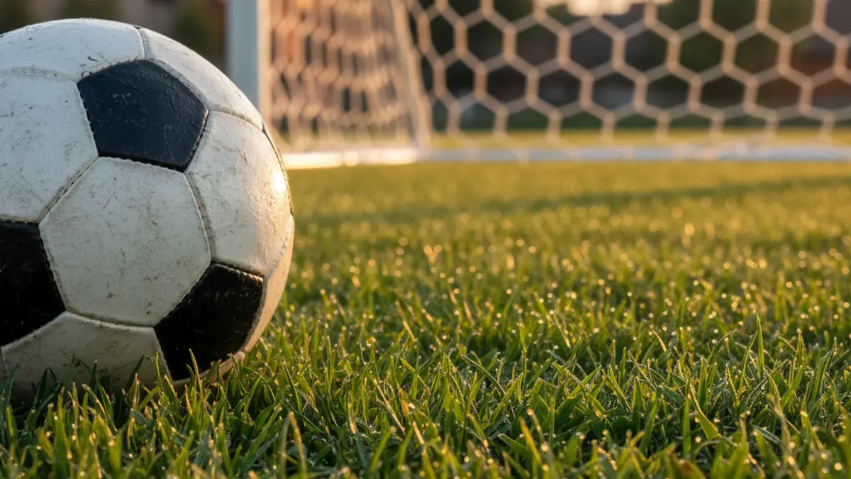 Imagen genérica de un balón de fútbol sobre el césped de un campo.