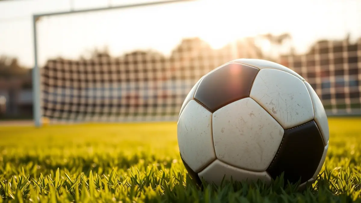 Generic image of a soccer ball on a football pitch.