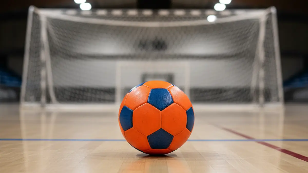Generic image of a futsal ball on a court.