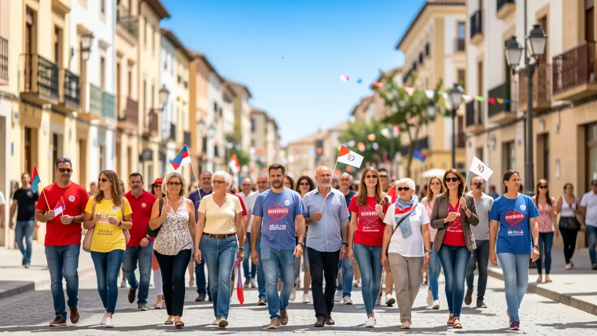 Generic image of a charity walk in Jaén with participants of various ages.