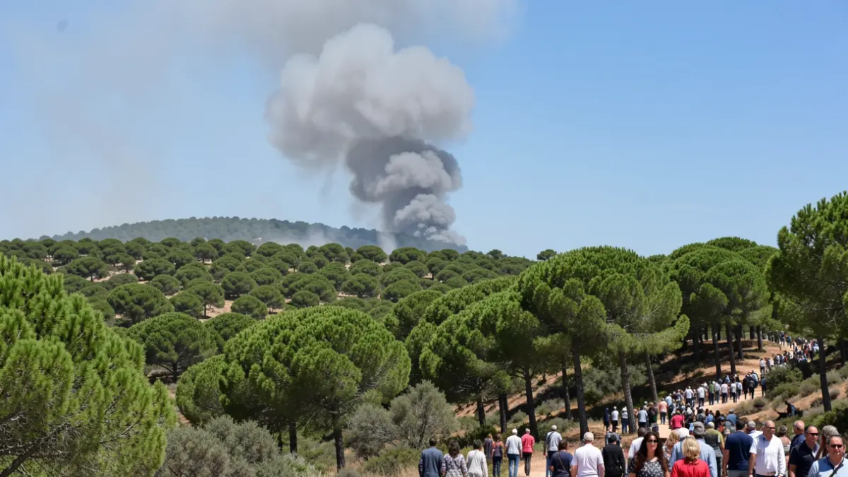Imagen genérica de humo saliendo de un bosque en Andalucía.