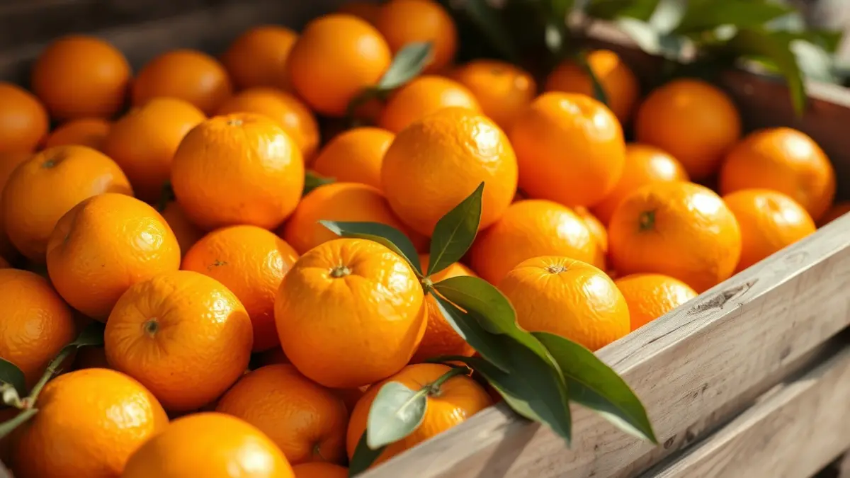Imagen genérica de naranjas frescas en una caja de madera.