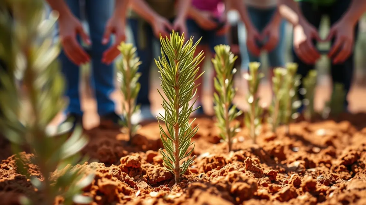 Imagen genérica de voluntarios plantando pinsapos en la Sierra de las Nieves.