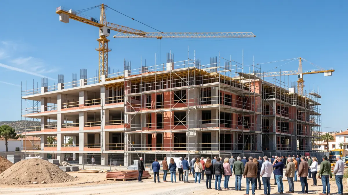 Imagen de la obra de construcción de viviendas en la Vega de Acá, Almería.