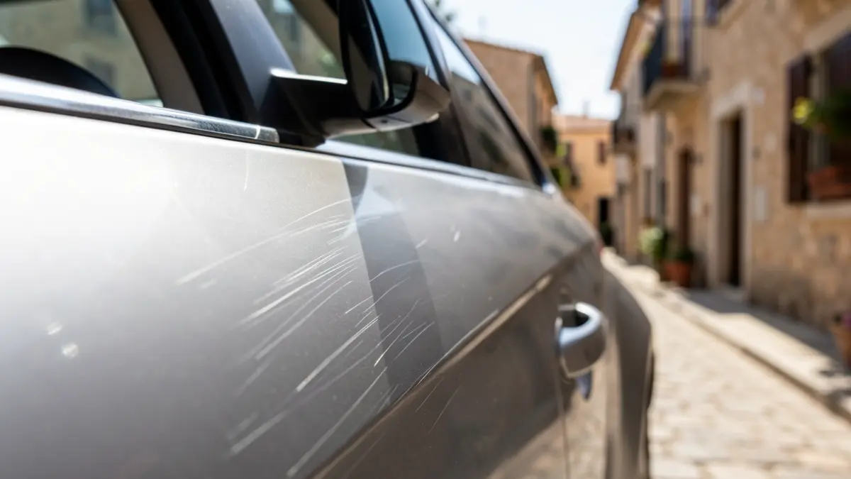 Generic image of a car with scratches on its paint.