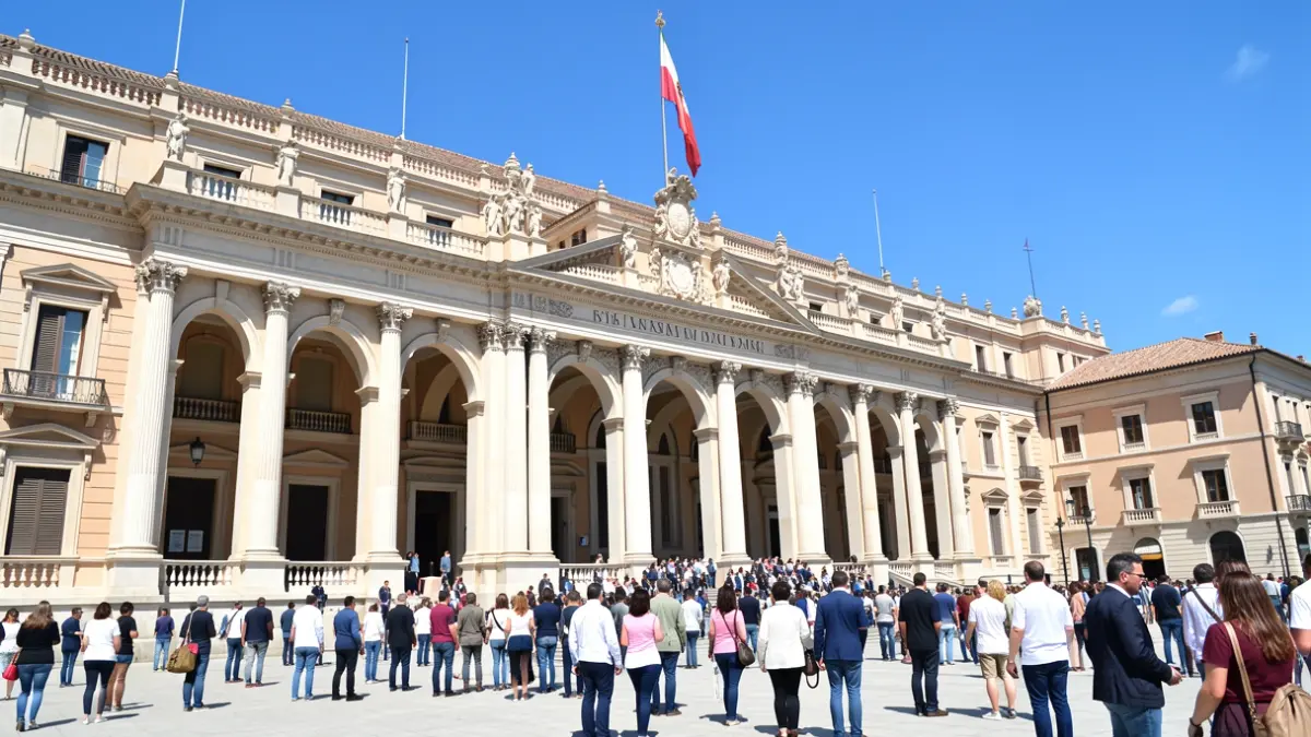 Fachada del Parlamento de Andalucía.