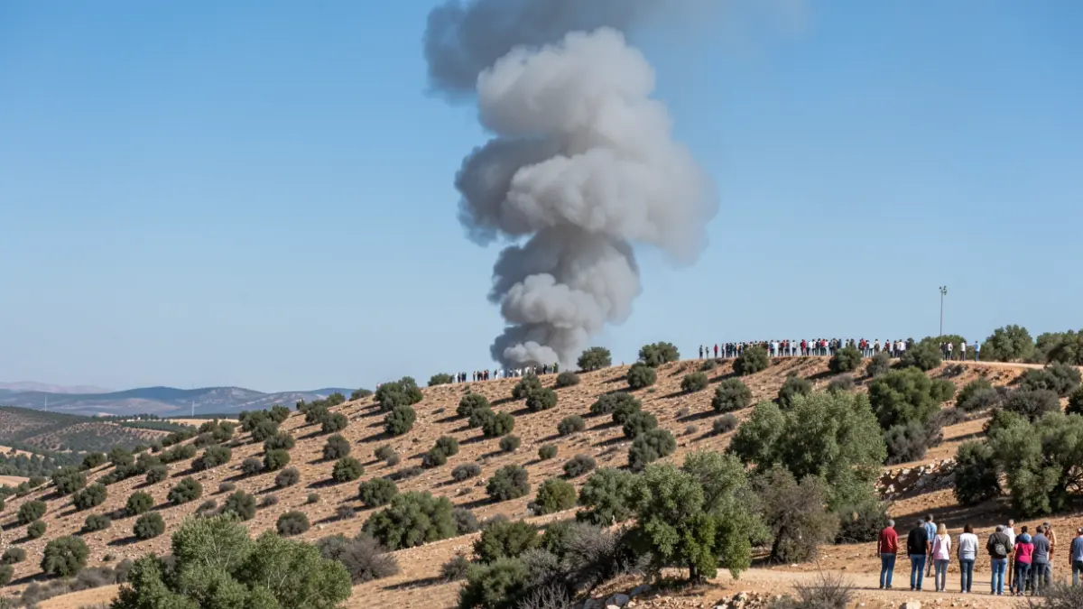 Imagen genérica de una columna de humo sobre una ladera en Andalucía.