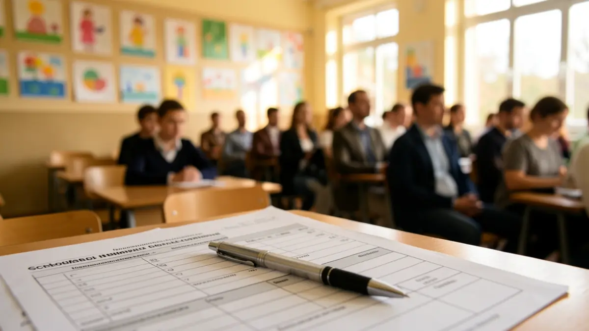 Imagen de un formulario de matrícula escolar con un bolígrafo.