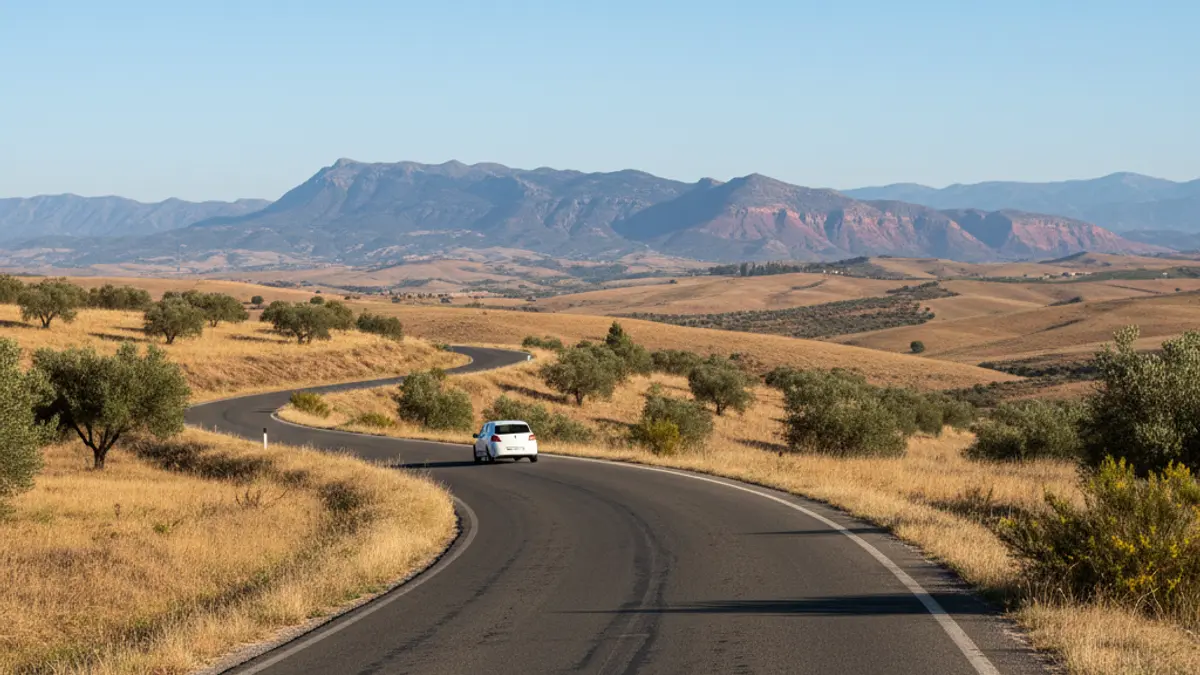 Imagen genérica de una carretera en un paisaje andaluz.