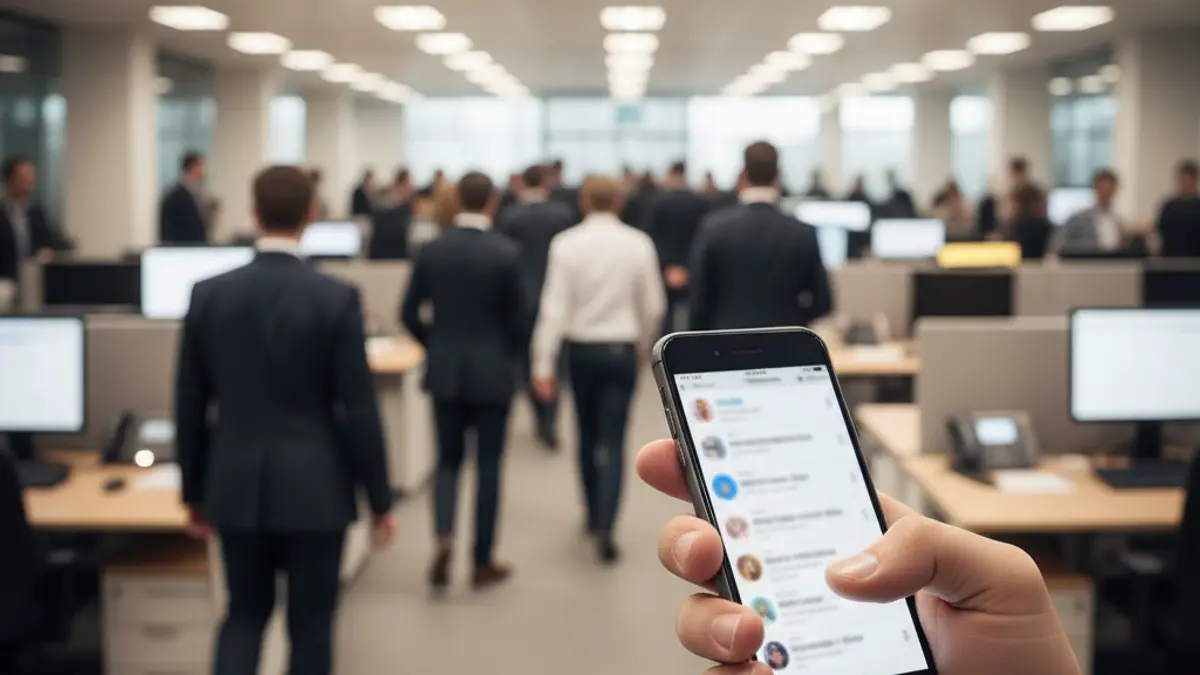 Generic image of a hand holding a smartphone with blurred social media feeds, symbolizing privacy invasion.