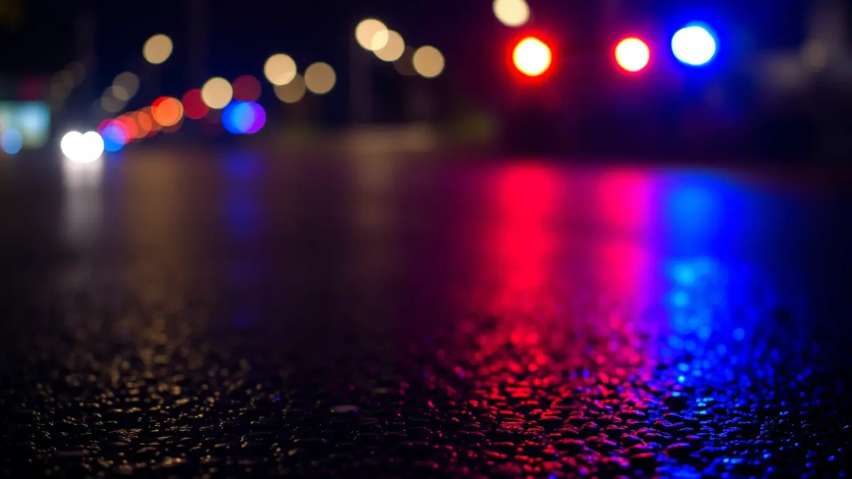 Generic image of emergency lights on a road.
