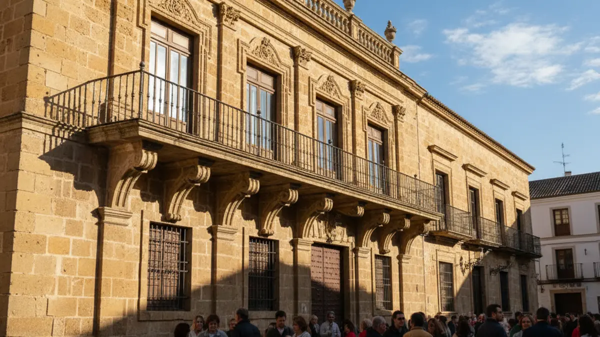 Facade of Dalías town hall under the afternoon sun.