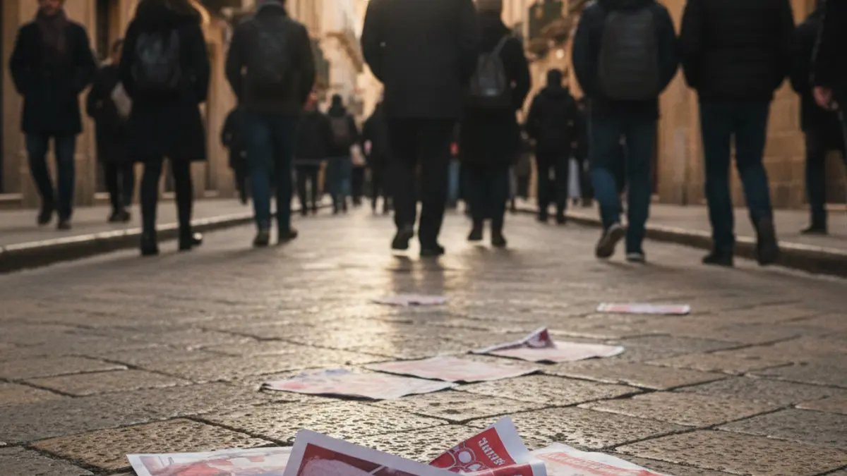 Imagen de carteles de campaña anónimos en una calle de Córdoba.