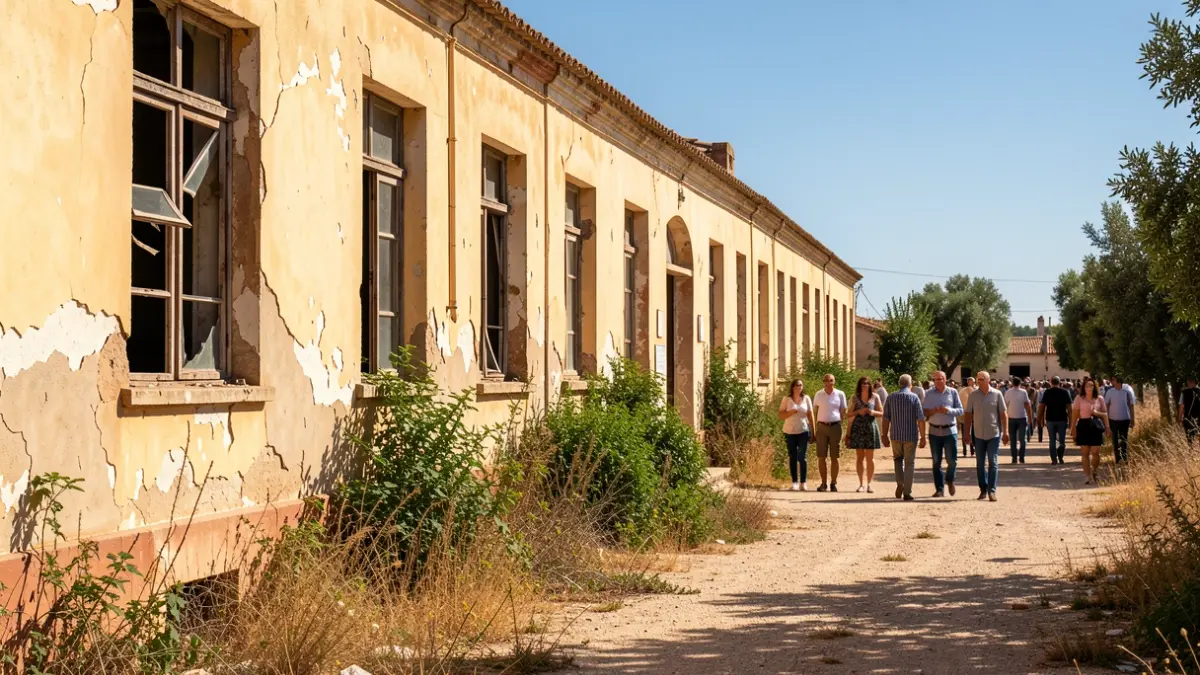 Imagen del antiguo cuartel de la Guardia Civil en Puente Genil en estado de abandono.