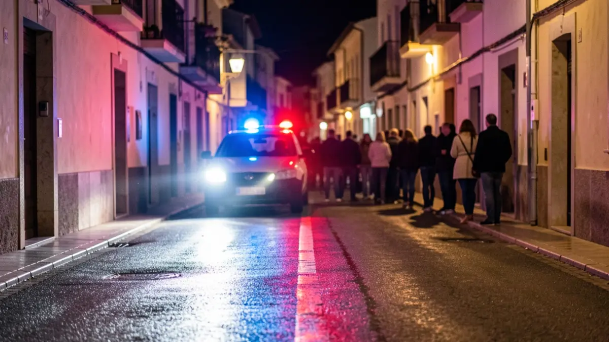 Generic image of police emergency lights reflecting on wet asphalt at night.