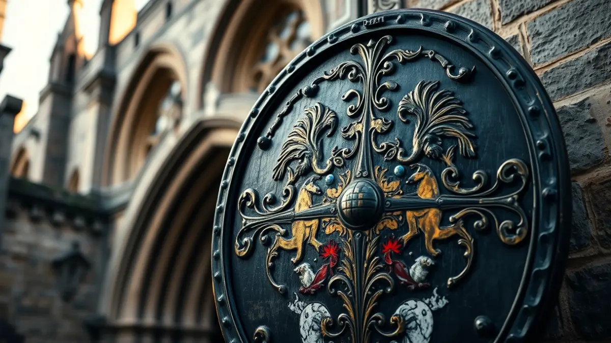 Polychrome heraldic shield in Malaga Cathedral