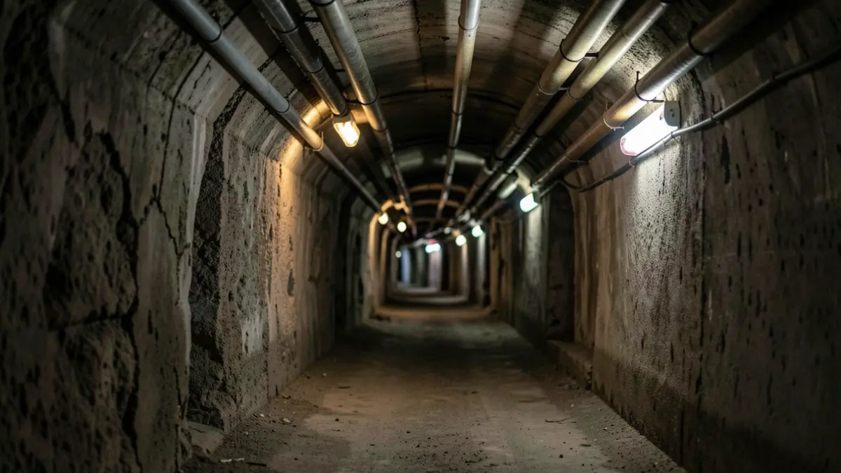Generic image of dark, unfinished underground tunnels.
