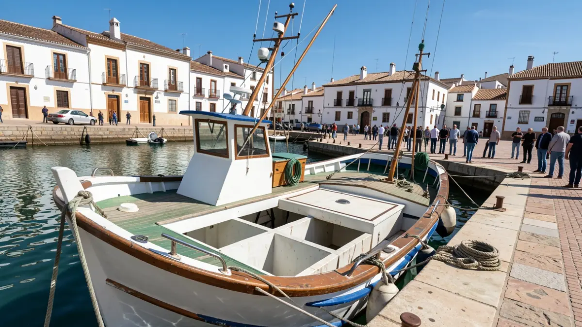 Barco pesquero con un doble fondo oculto en el puerto de Sanlúcar.