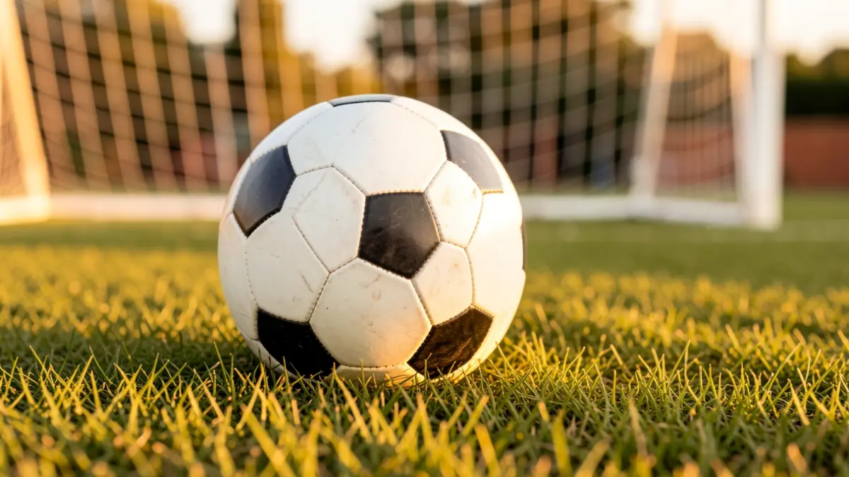 Generic image of a soccer ball on grass.