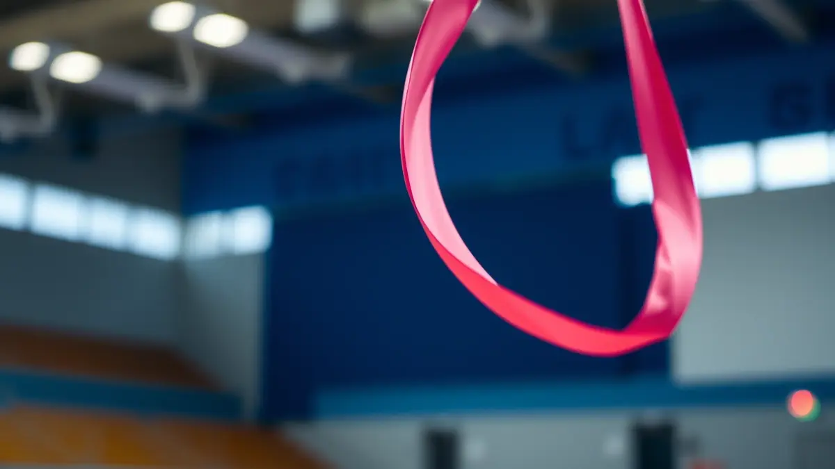 Generic image of a rhythmic gymnastics ribbon in motion.