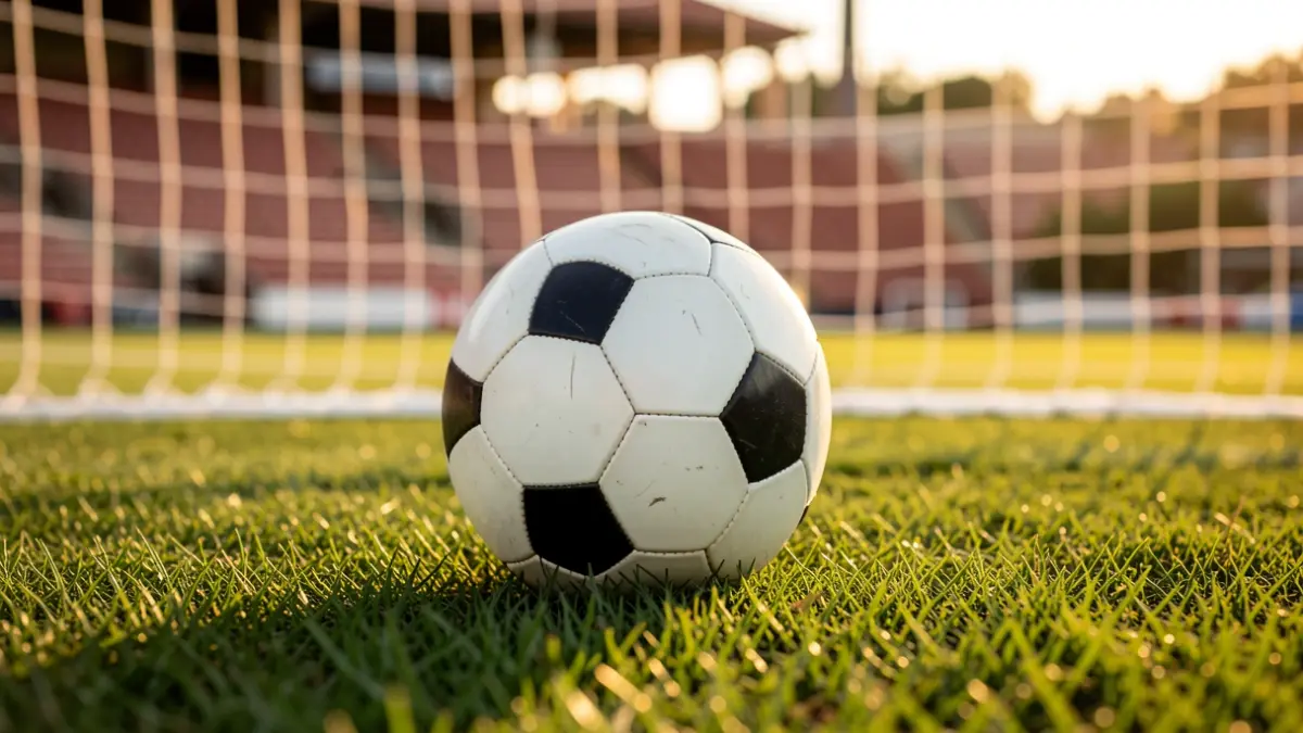 Generic image of a soccer ball on a field.