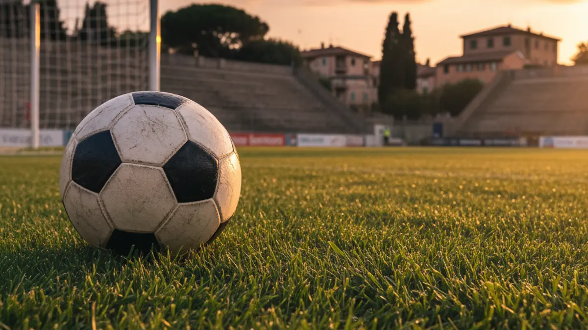 Generic image of a soccer ball on a stadium pitch.