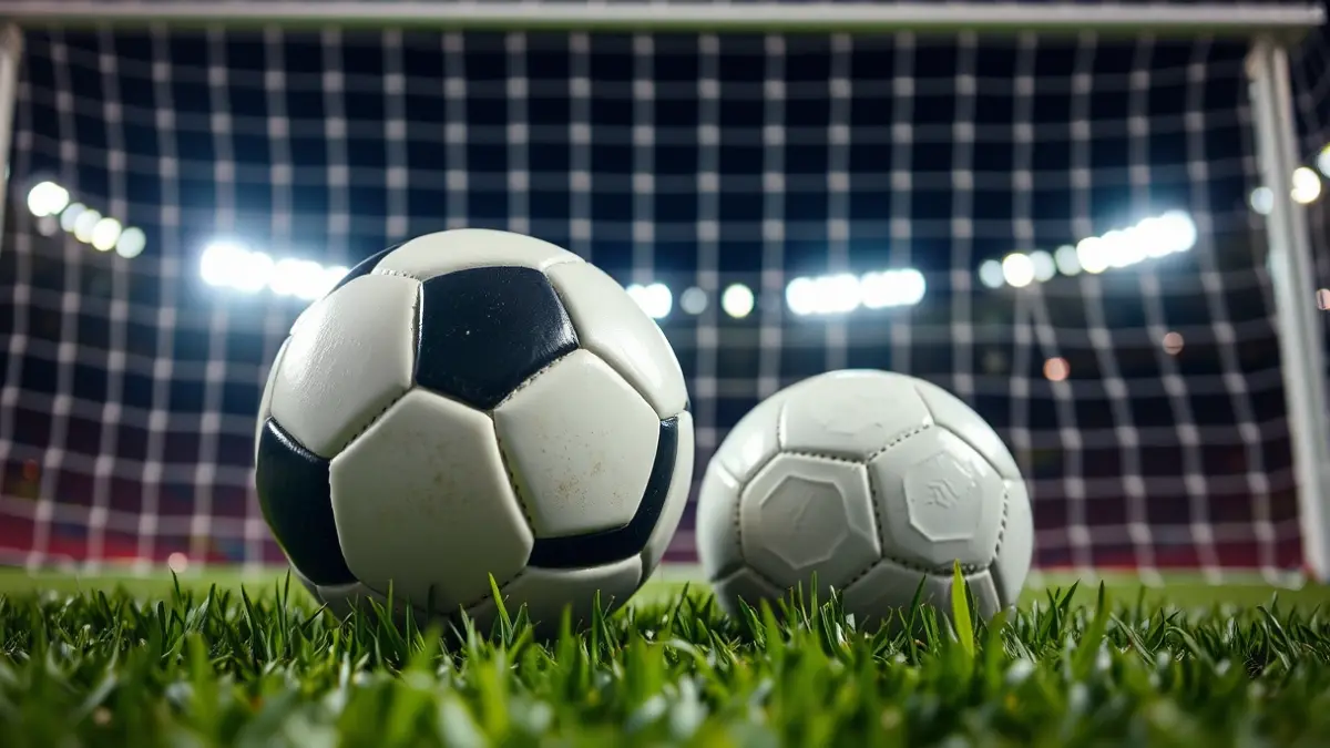 Imagen genérica de un balón de fútbol sobre el césped de un campo, con la portería desenfocada al fondo.