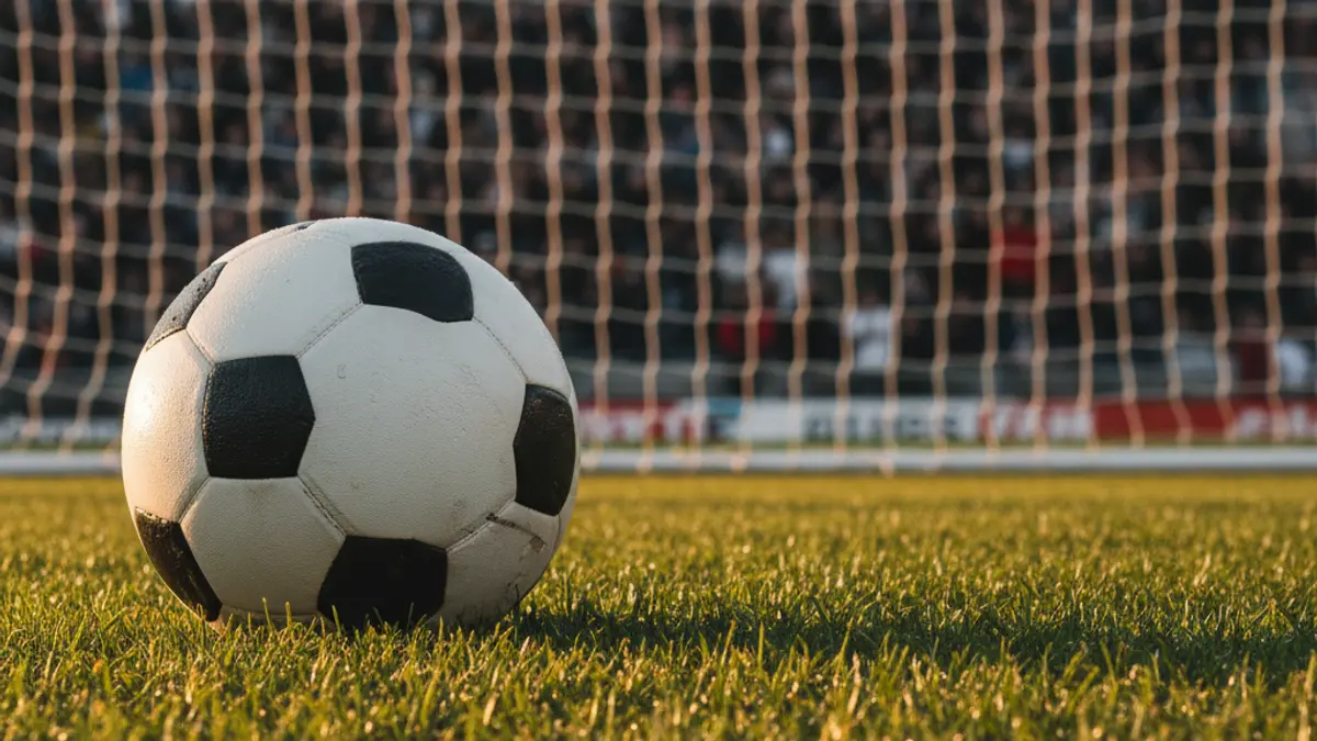 Generic image of a soccer ball on a stadium pitch.