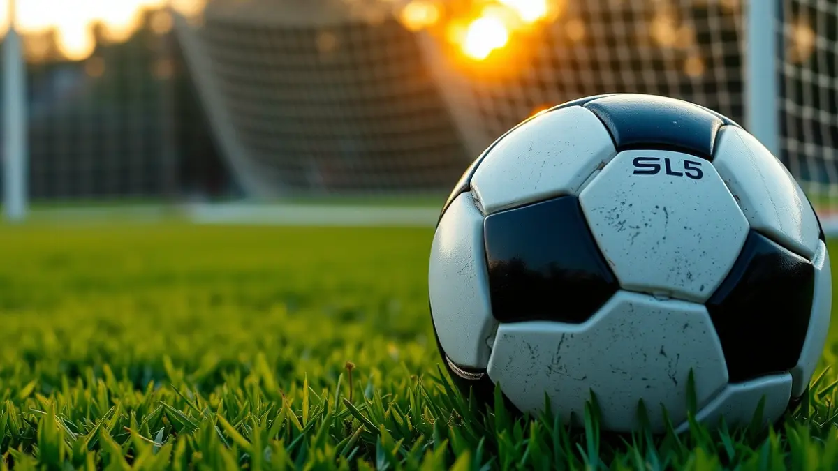 Imagen genérica de un balón de fútbol en el césped antes de un partido.