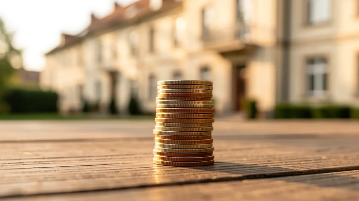 Imagen genérica de monedas sobre una mesa representando la economía y el coste de la vivienda.