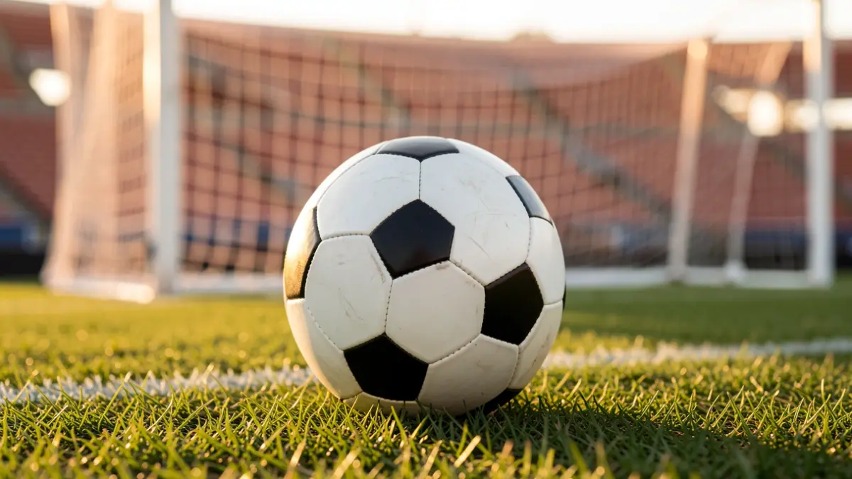 Generic image of a soccer ball on a field.