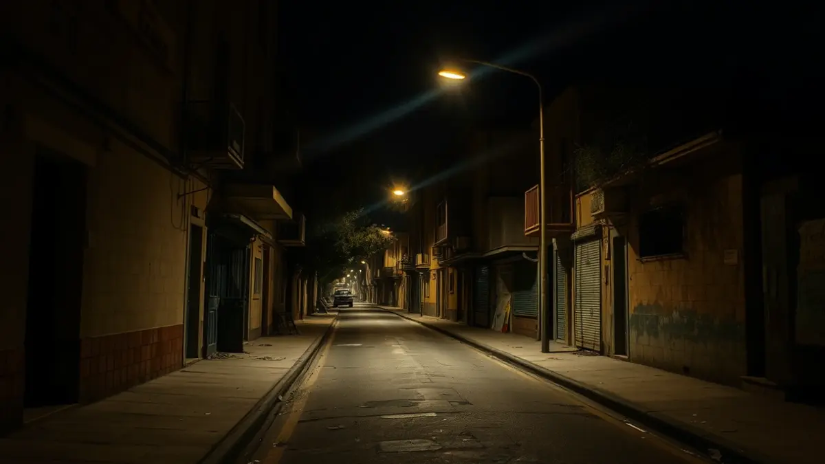 Imagen genérica de una calle oscura y descuidada en una ciudad mediterránea.
