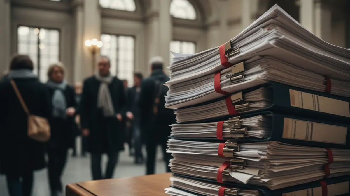Imagen genérica de documentos oficiales apilados en un escritorio, simbolizando la burocracia y la legislación pendiente.