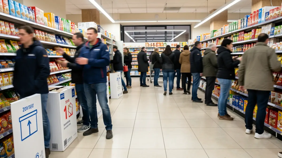 Imagen genérica de voluntarios escasos en un punto de donación del Banco de Alimentos.