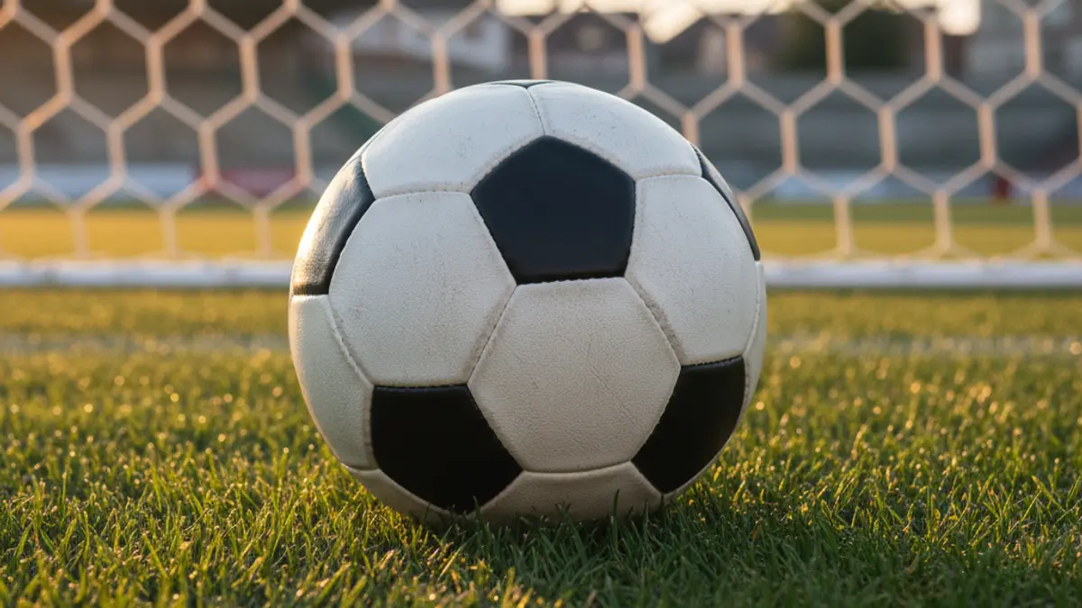Generic image of a soccer ball on a green field.