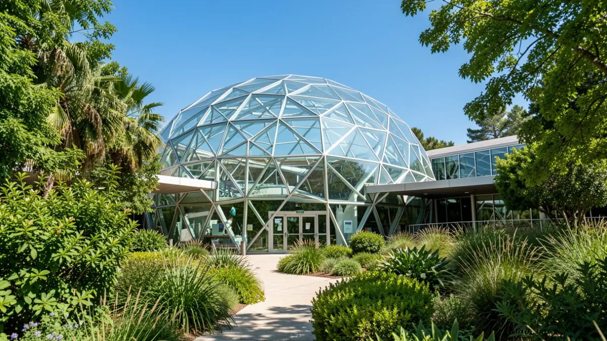 Exterior view of the BioDomo at the Science Park in Granada.
