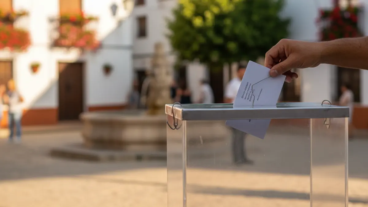 Generic image of a ballot box in a rural Andalusian setting.
