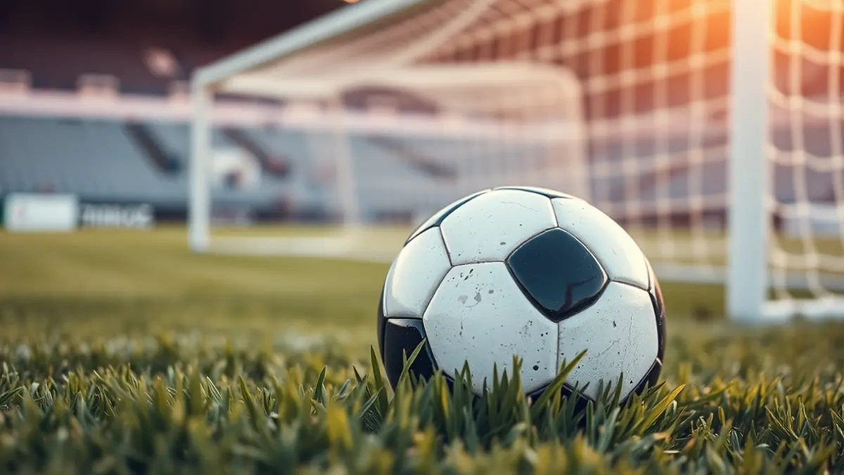 Generic image of a soccer ball on a field.