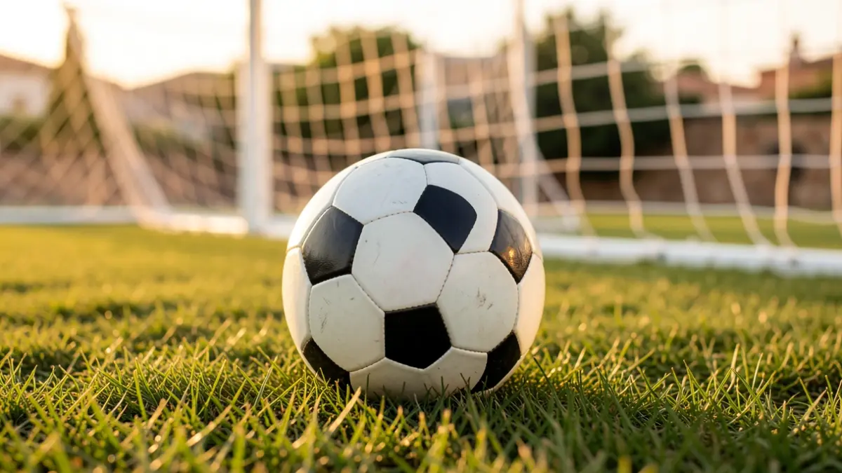 Generic image of a soccer ball on the grass.