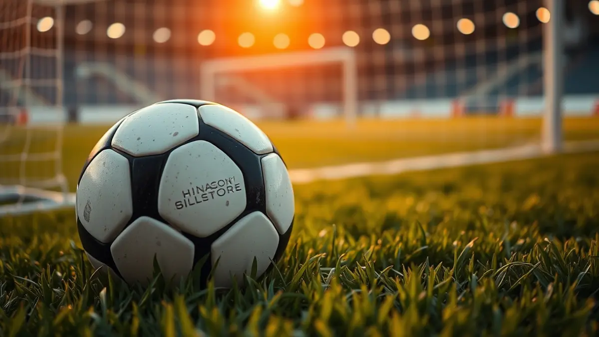 Generic image of a soccer ball on a stadium pitch.