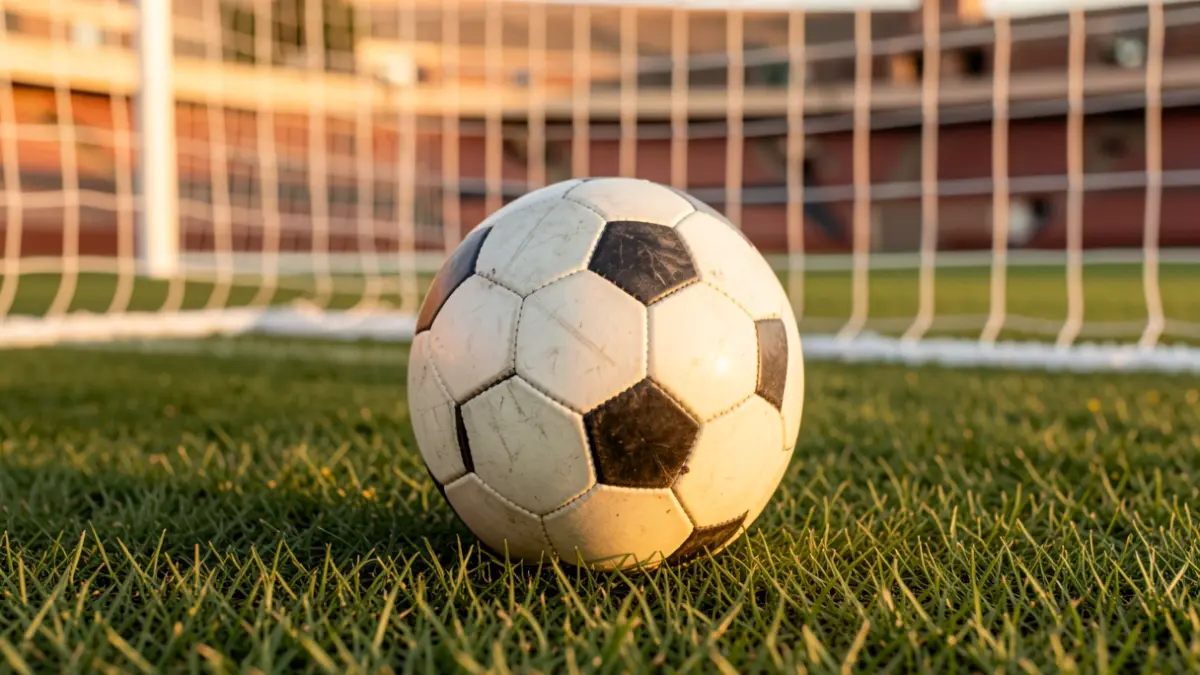 Generic image of a soccer ball on a field.
