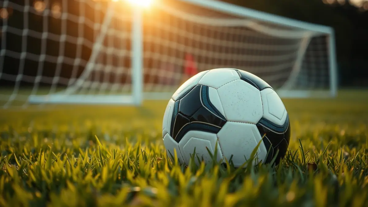 Generic image of a soccer ball on a football pitch.