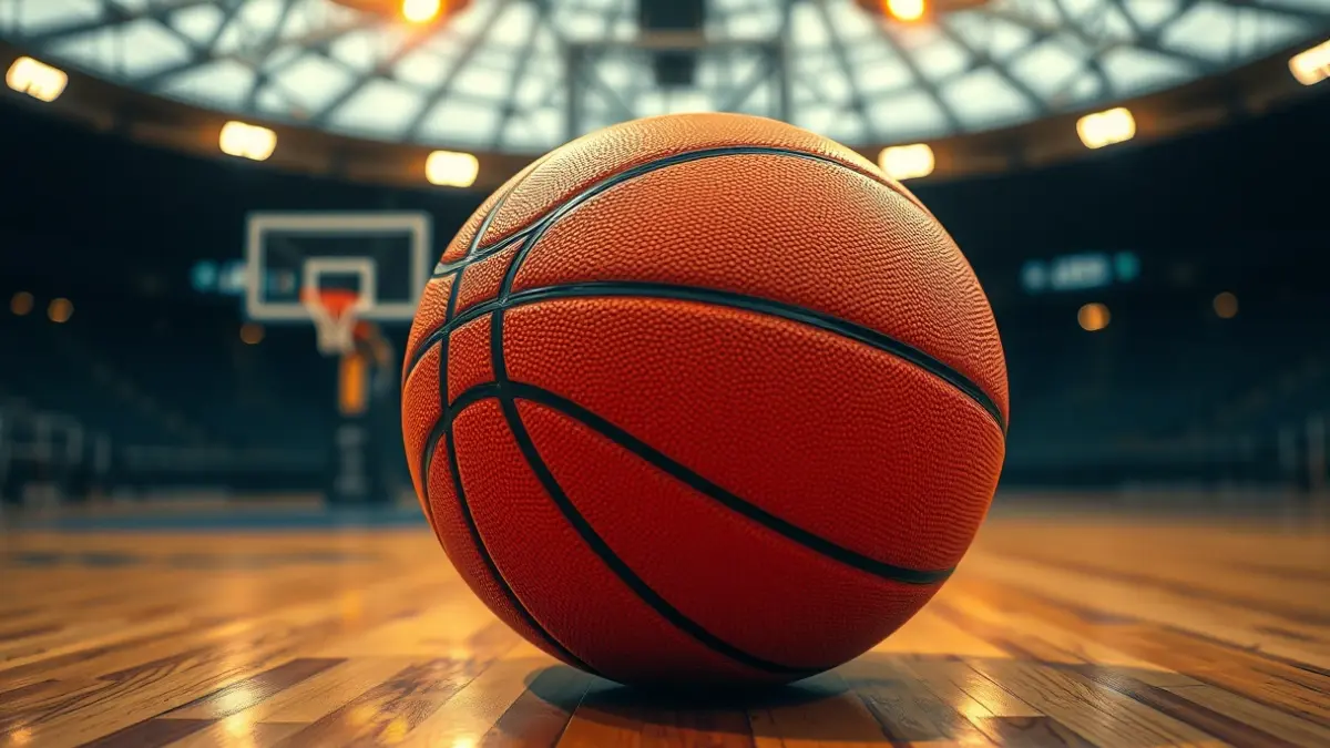 Imagen genérica de un balón de baloncesto en una cancha.