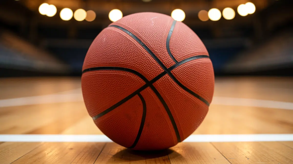 Imagen genérica de un balón de baloncesto sobre una cancha.