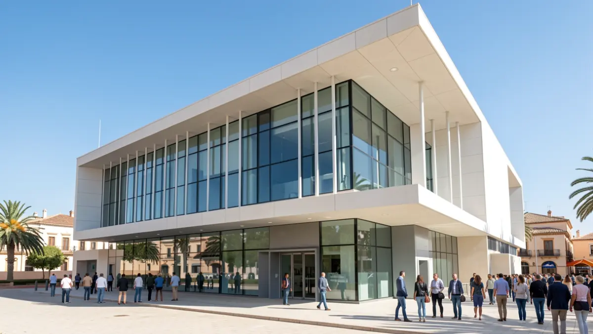 Facade of the CETEDEX defense research center in Jaén.