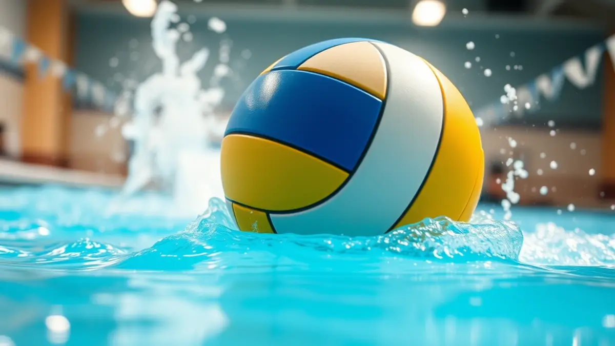 Imagen genérica de un balón de waterpolo en una piscina.