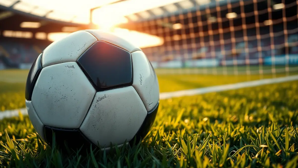 Imagen genérica de un balón de fútbol sobre el césped de un estadio.