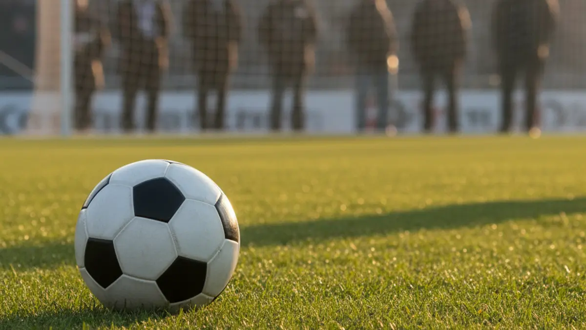 Generic image of a soccer ball on the grass.