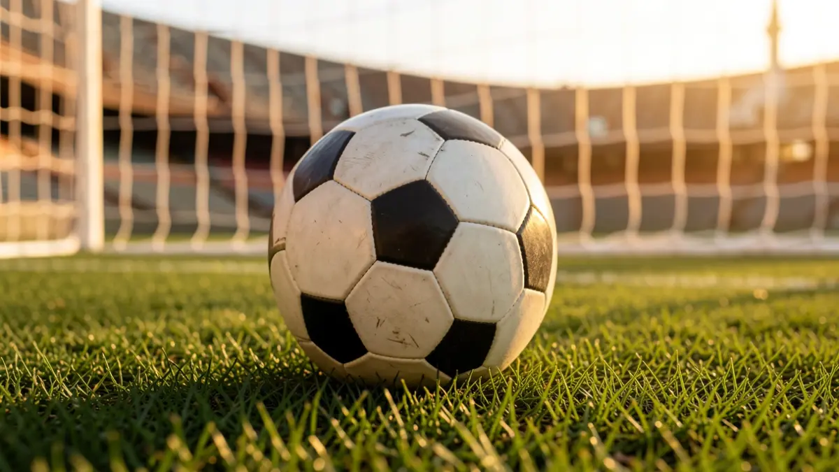 Imagen genérica de un balón de fútbol sobre césped en un estadio.