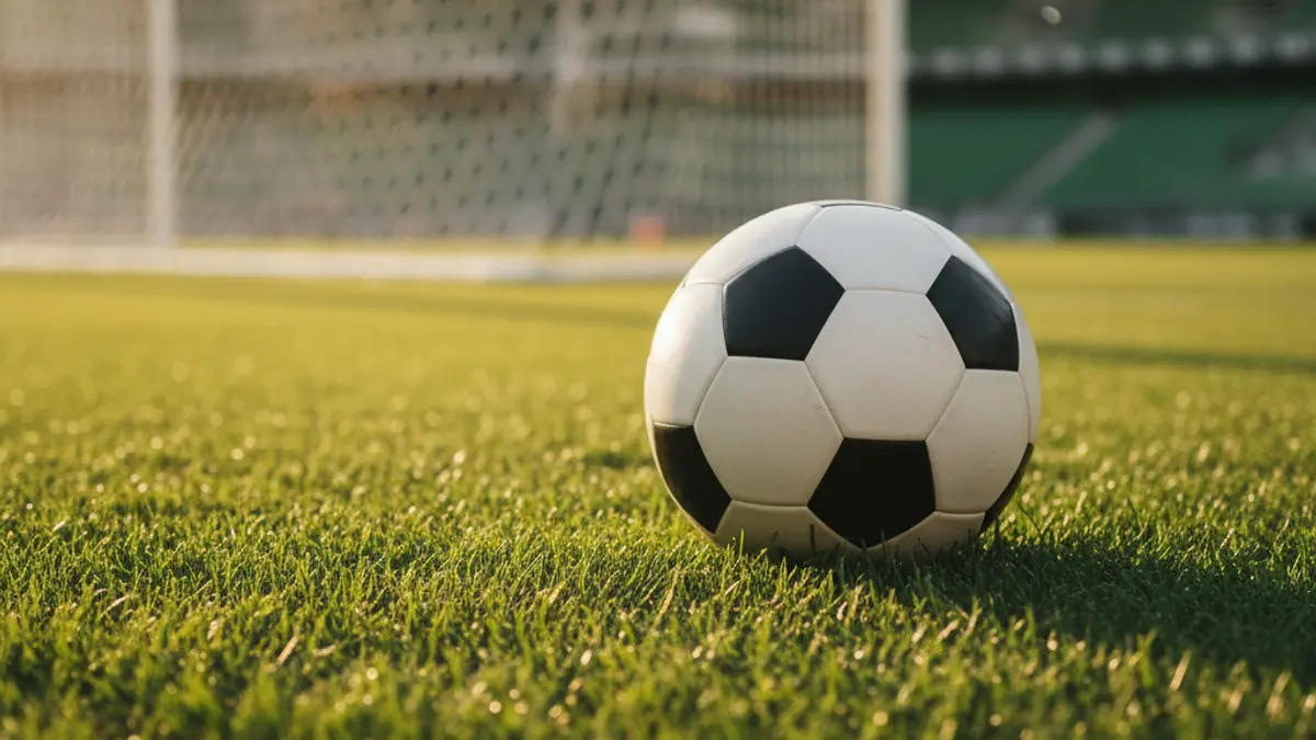 Imagen genérica de un balón de fútbol sobre el césped de un campo.